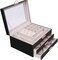 Jewelry Boxes for Women Girls, 3-Layer Jewelry Organizer with Glass Lid, 2 Drawers Jewelry Organizer Box for Earring, Ring, Necklace, Bracelets